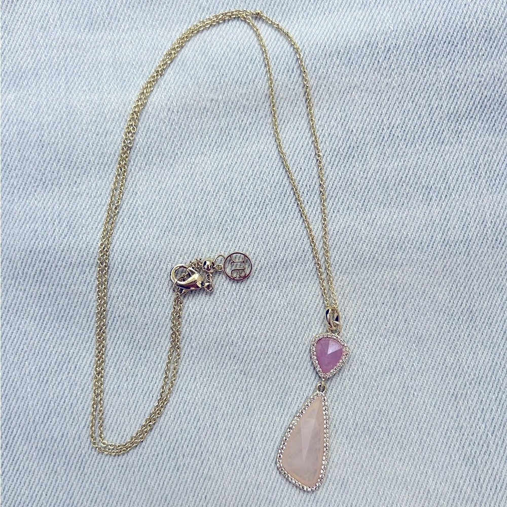 Ava Rose gold/stone necklace